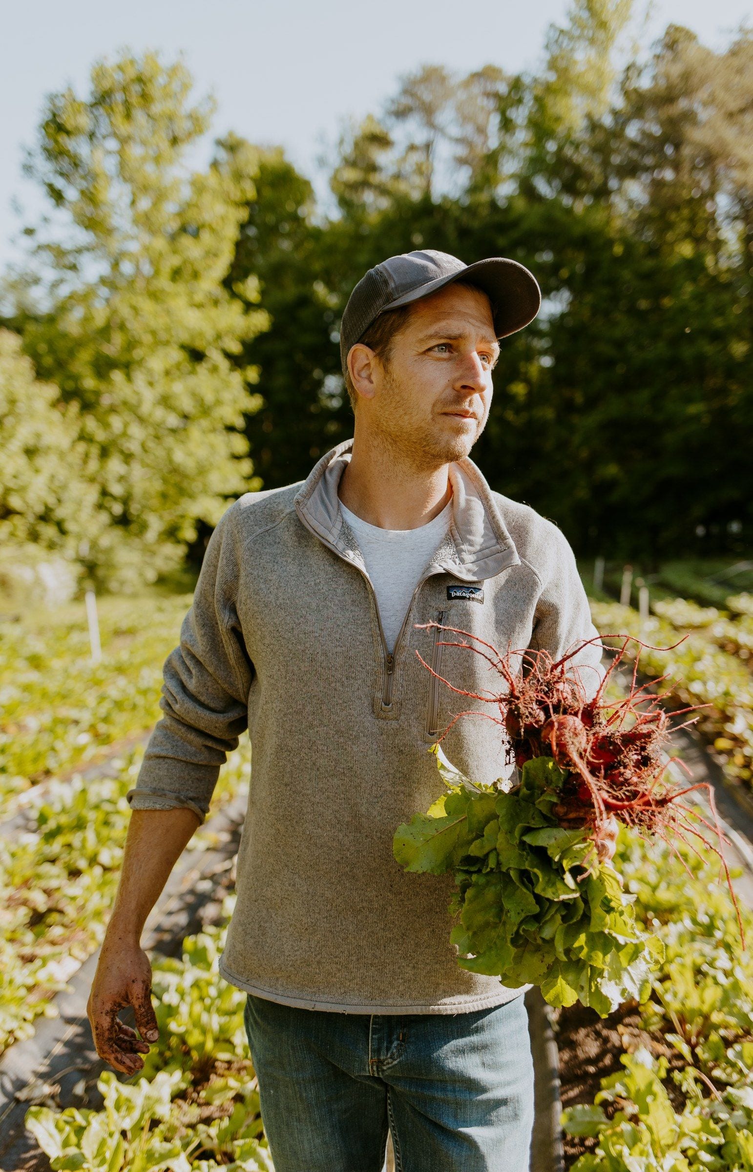 Portrait with a beet bunch